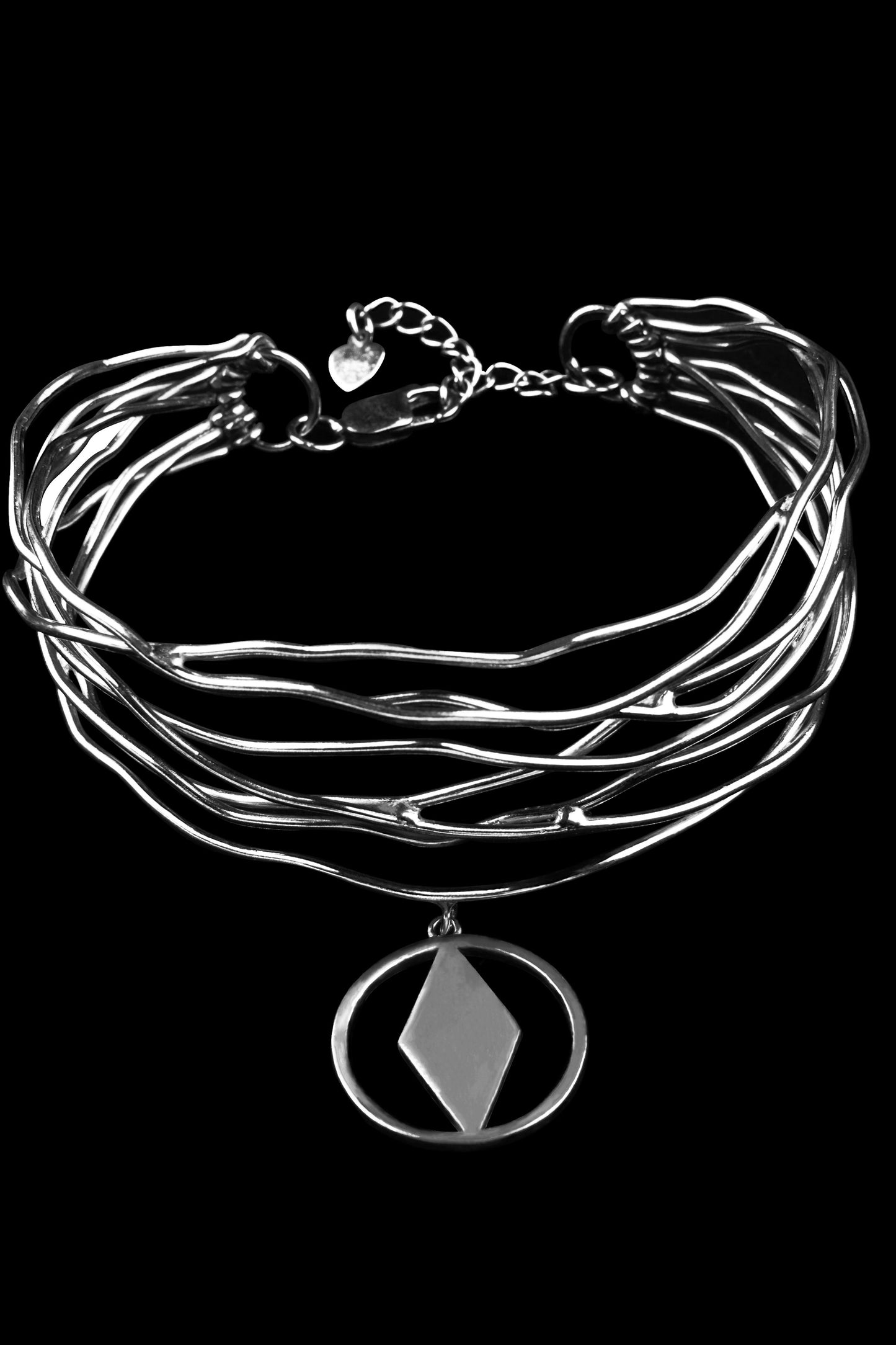 925 SILVER RHOMBUS PENDANT BRACELET