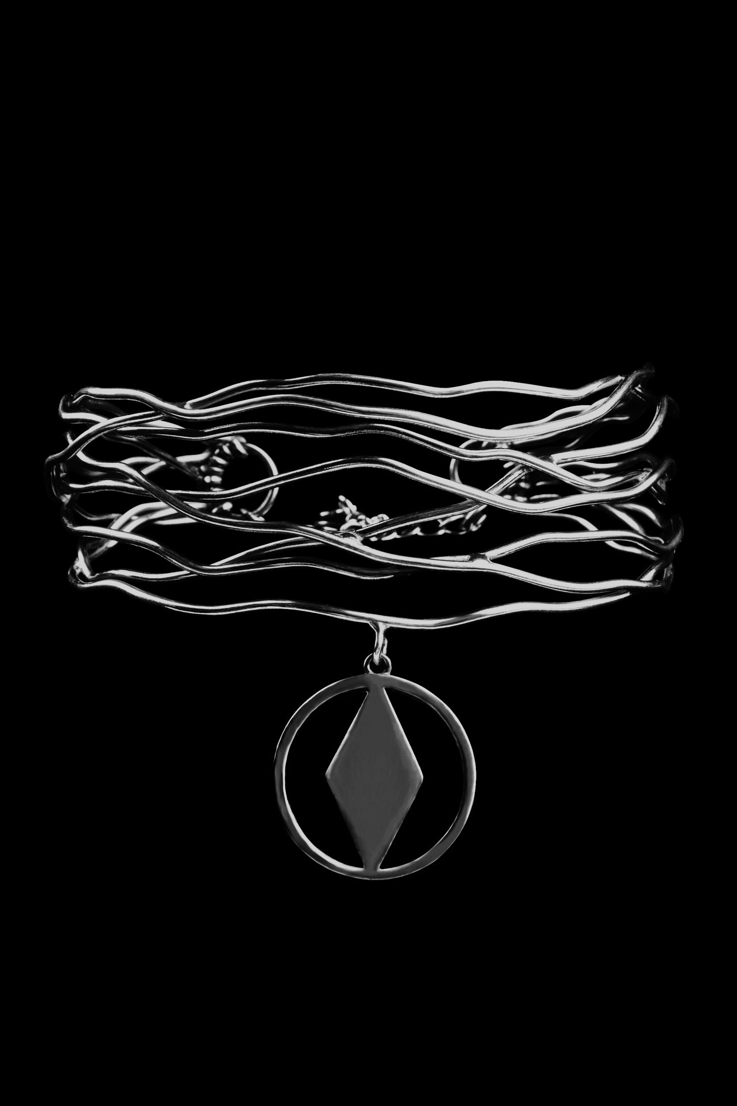 925 SILVER RHOMBUS PENDANT BRACELET