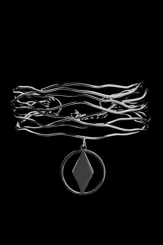 925 SILVER RHOMBUS PENDANT BRACELET